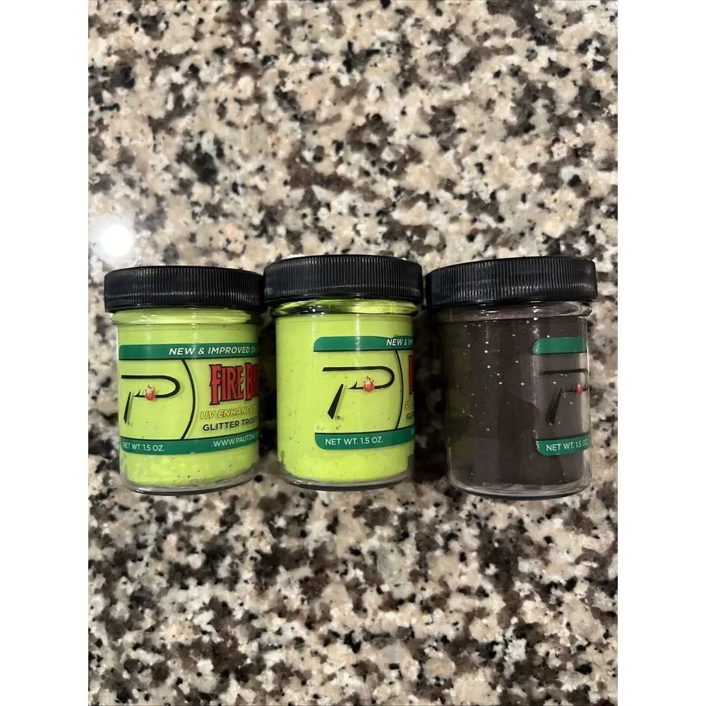 LOT of 3 Pautzke Fire Bait GlitterTrout Fishing Bait 1.5oz‎ NEW